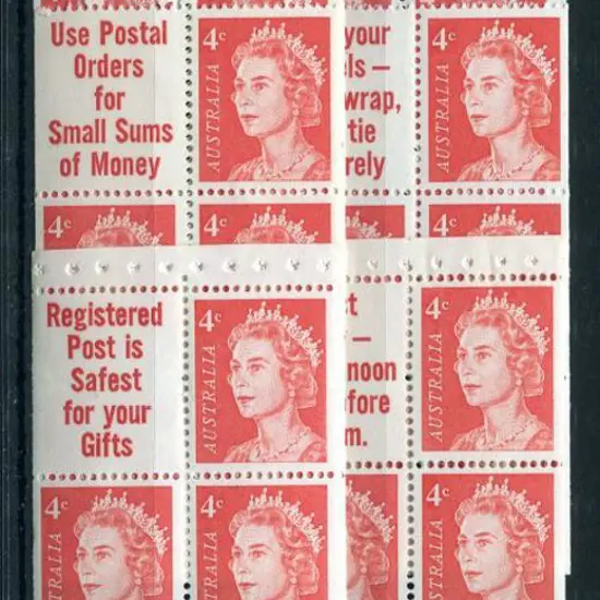 1966 4¢ red booklet pane set of 6 slogans. MUH, ...