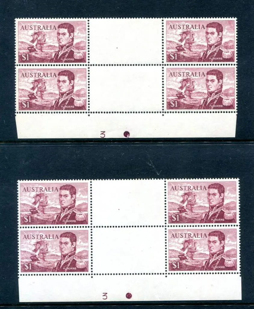 1966 $1 Flinders in matching plate number "3" ... Image 1++