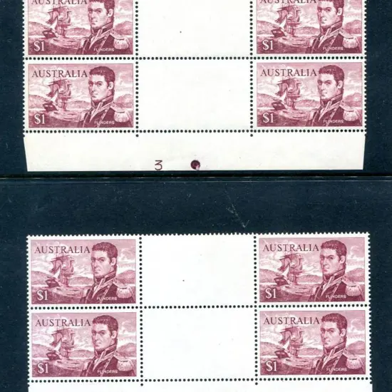 1966 $1 Flinders in matching plate number "3" ...