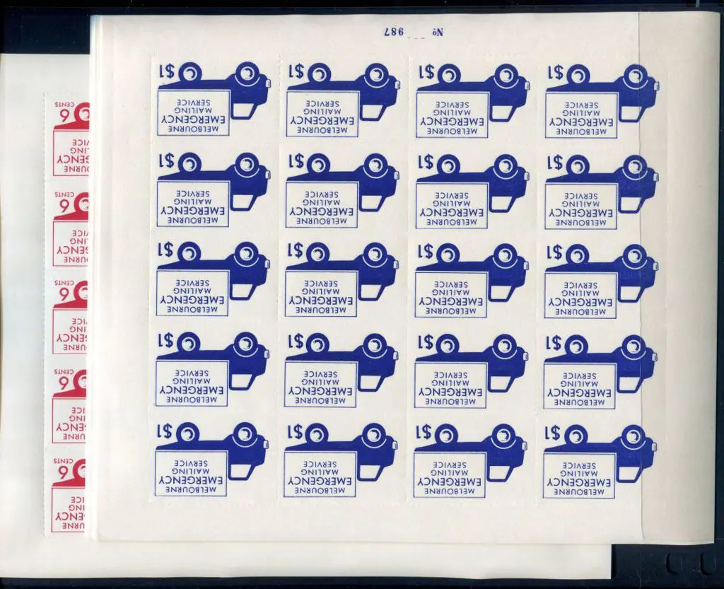 1968 6c red, 10c green & $1 blue "Melbourne ... Image 1++