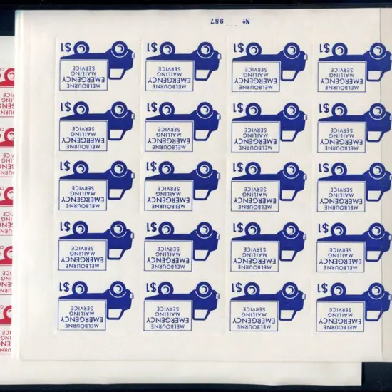 1968 6c red, 10c green & $1 blue "Melbourne ...
