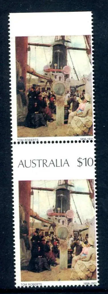 1977 $10 Coming South painting in vertical pair ... Image 1++