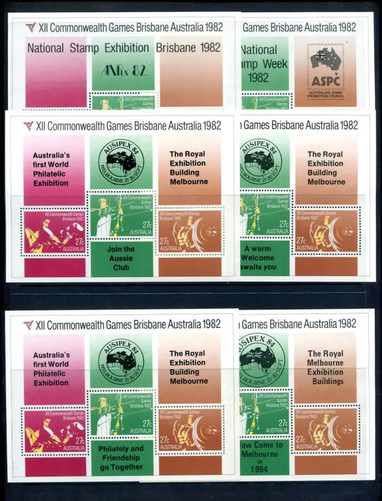 1982 Commonwealth Games M/S's ovptd with Ausipex ... Image 1++