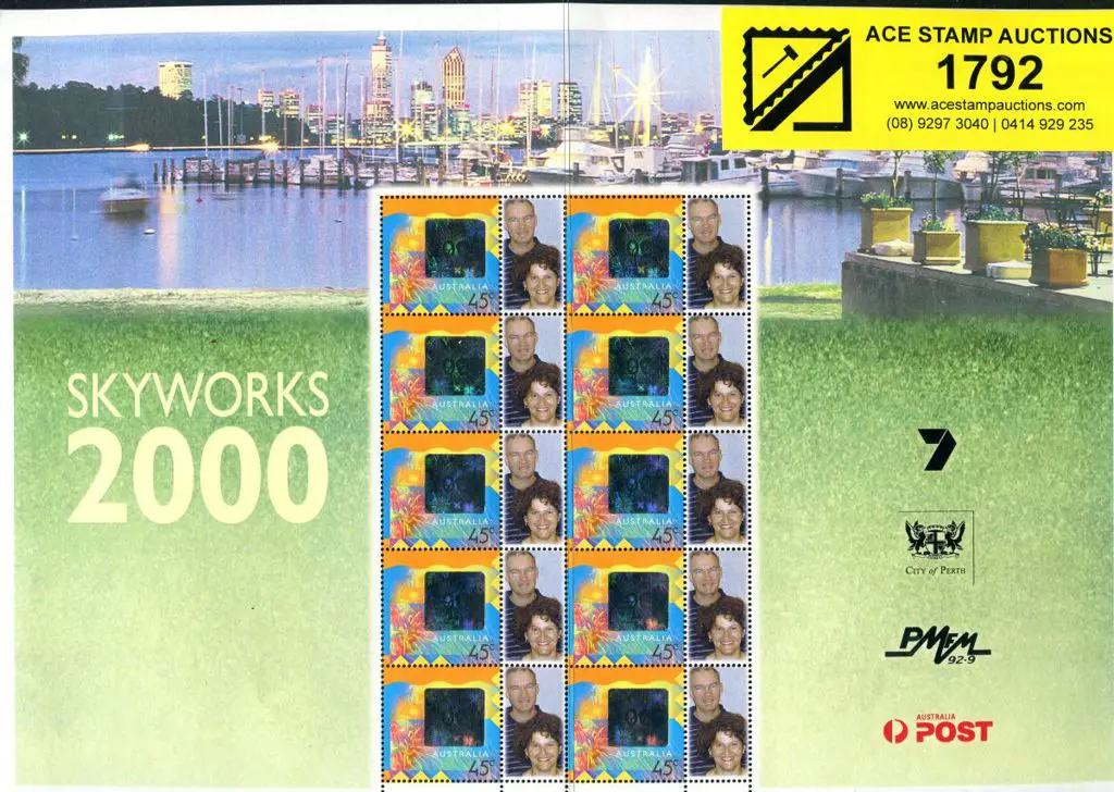 2000 Perth Skyworks SES sheetlet of 10. Rarely ... Image 1++