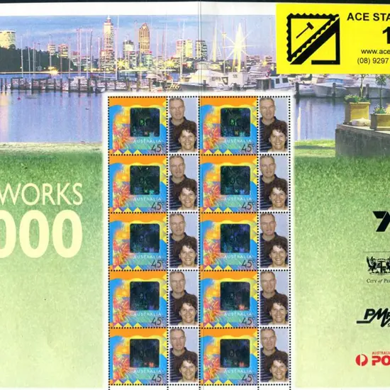 2000 Perth Skyworks SES sheetlet of 10. Rarely ...
