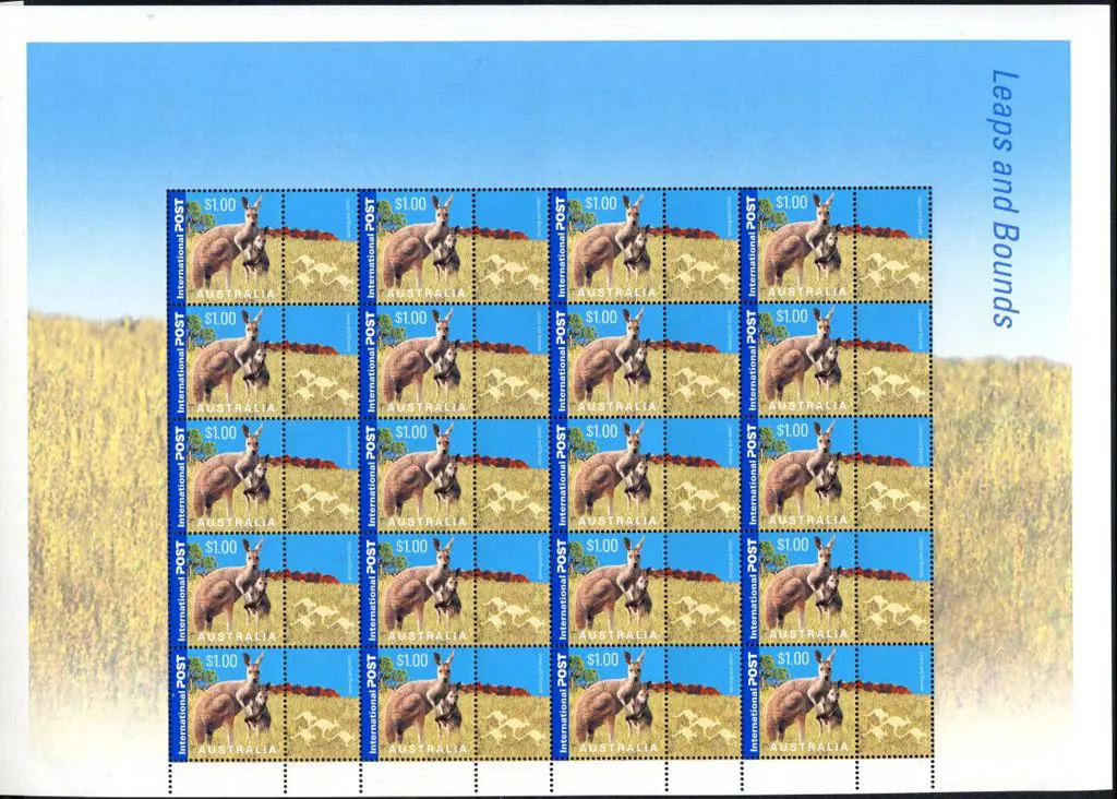 2001 $20 "Leaps & Bounds" SES sheet containing 20 ... Image 1++