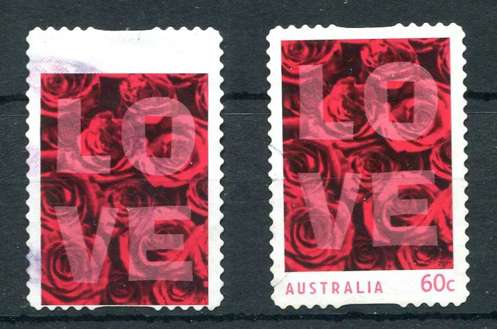 2011 60c Roses/Love S/A used with major perf shift ... Image 1++