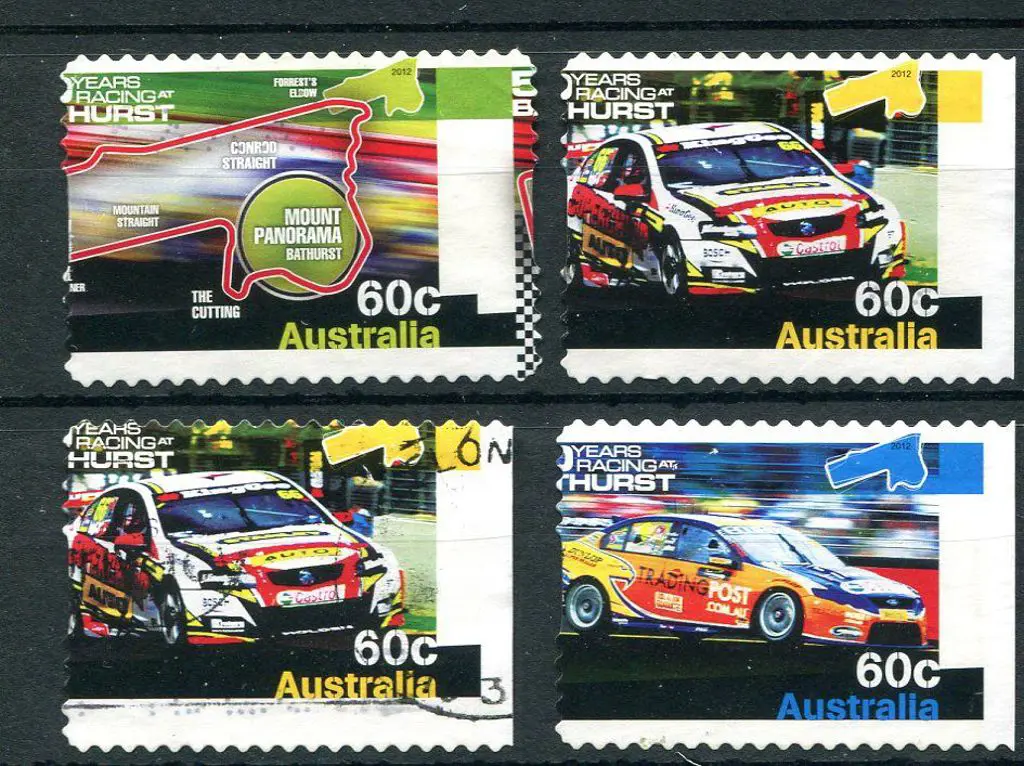 2012 60c Bathurst Racing S/A's x 4 postally used ... Image 1++