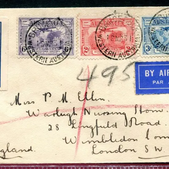 1931 (19th Mar) Kingsford Smith set of 3 on Bruce ...