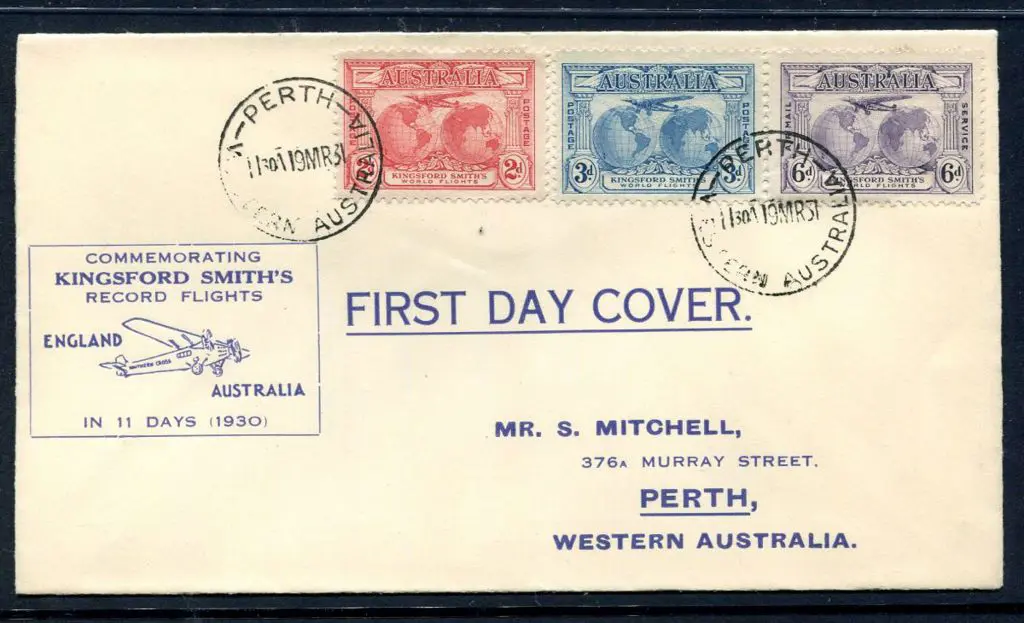 1931 (19th Mar) Kingsford Smith set of 3 to 6d ... Image 1++