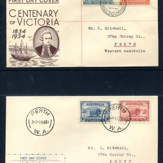 1934 (2nd July) & 1934 (1st Nov) Victoria Cent & ...