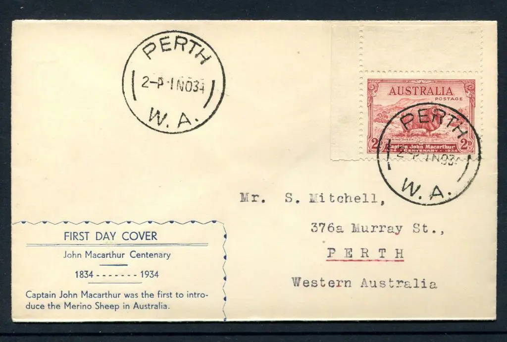 1934 (1st Nov) 2d Macarthur corner example on ... Image 1++