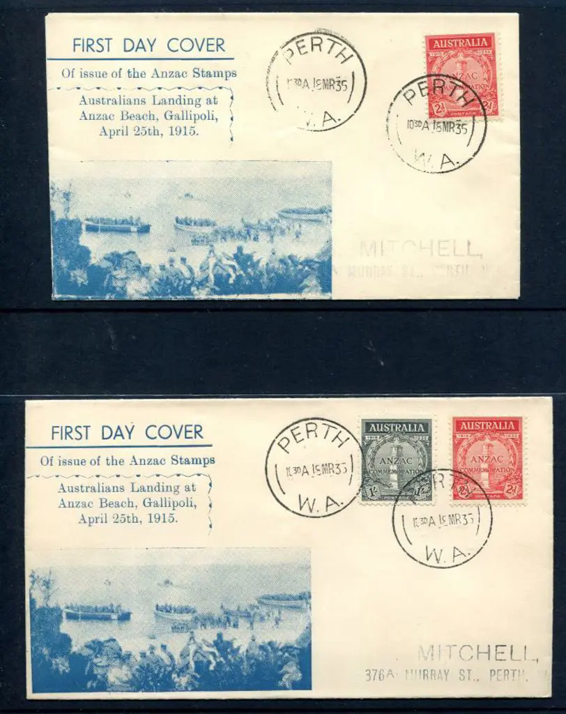 1935 (18th Mar) 2d & 1/- Anzac on "Australians ... Image 1++