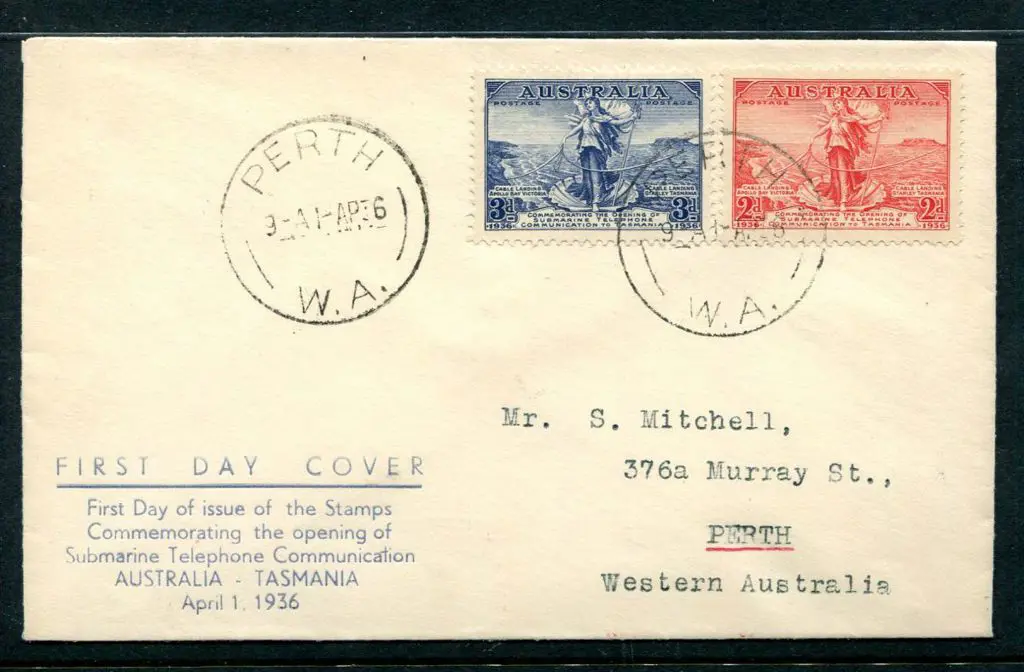 1936 (1st Apr) 2d & 3d Cable on blue printed ... Image 1++