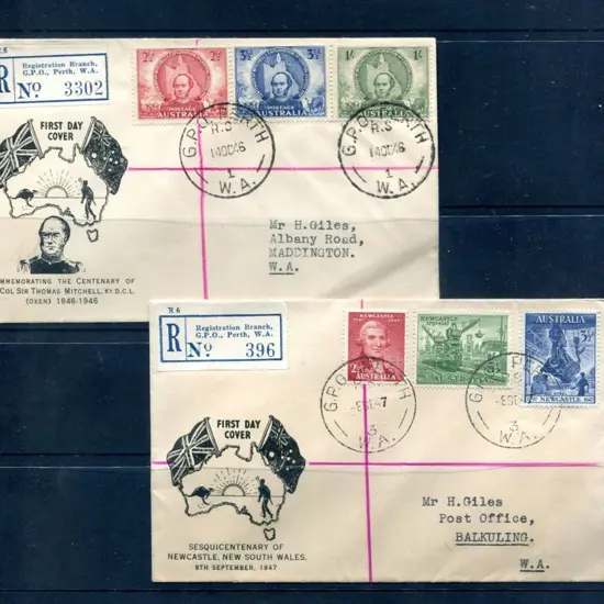 1946 (14th Oct) & 1947 (8th Sept) Mitchell & ...