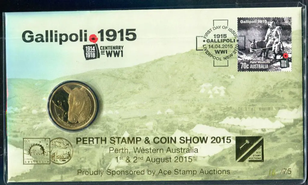 2015 (14th April) Gallipoli WWI Cent $1 PNC First ... Image 1++