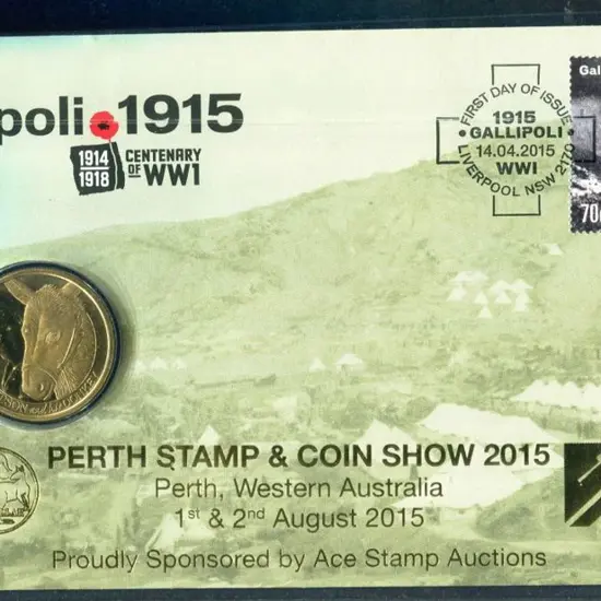 2015 (14th April) Gallipoli WWI Cent $1 PNC First ...