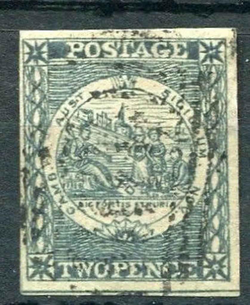 1850 2d indigo, plate II early impression with the ... Image 1++