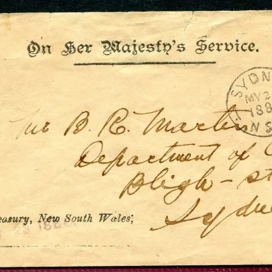 1880 (23rd May) "The Treasury, New South Wales, ...