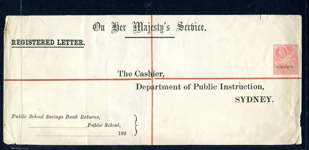 1890's 6d pink OHMS registered long letter unused ... Image 1++