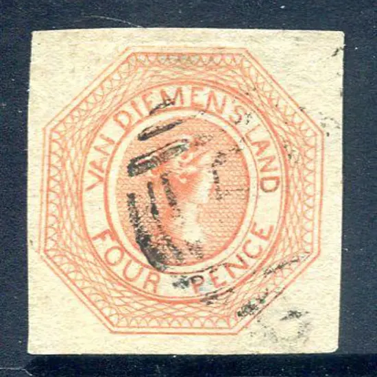 1853 4d red-orange QV Plate 1. F/U with barred ...