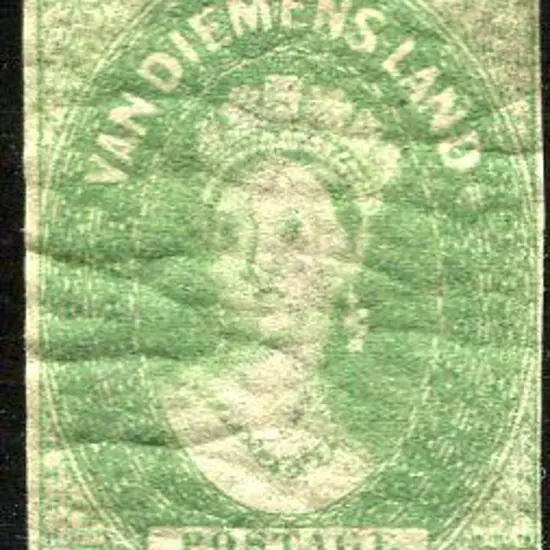 1857 2d yellow-green imperf. 3 close to clear ...