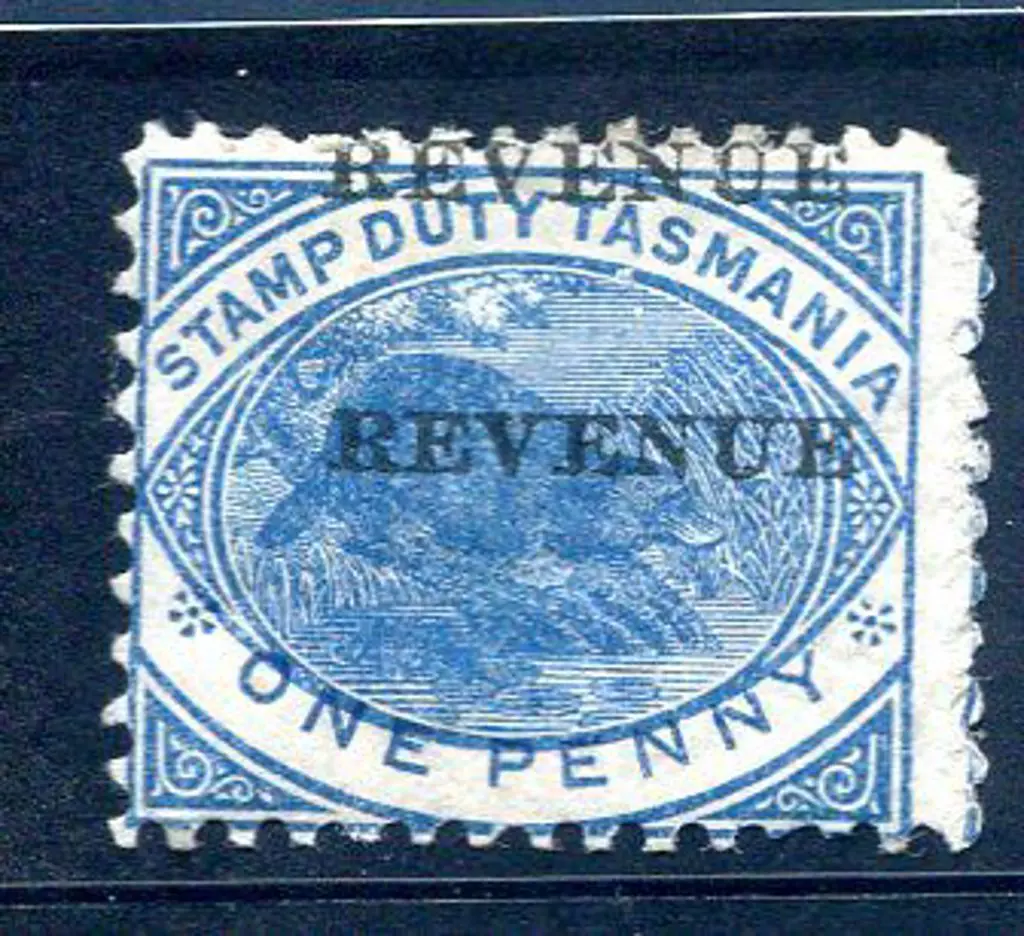 1900 1d blue platypus Stamp duty with "overprint ... Image 1++