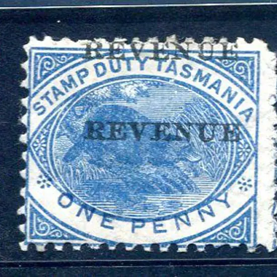 1900 1d blue platypus Stamp duty with "overprint ...