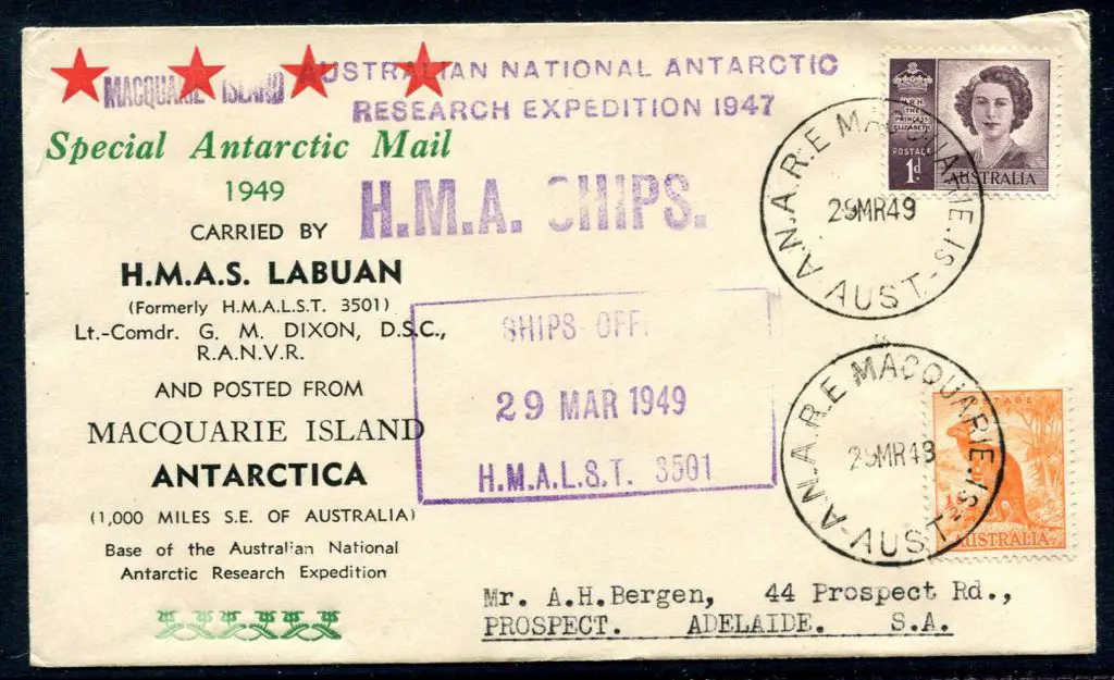 1949 (29th Mar) "Special Antarctic Mail 1949 ... Image 1++