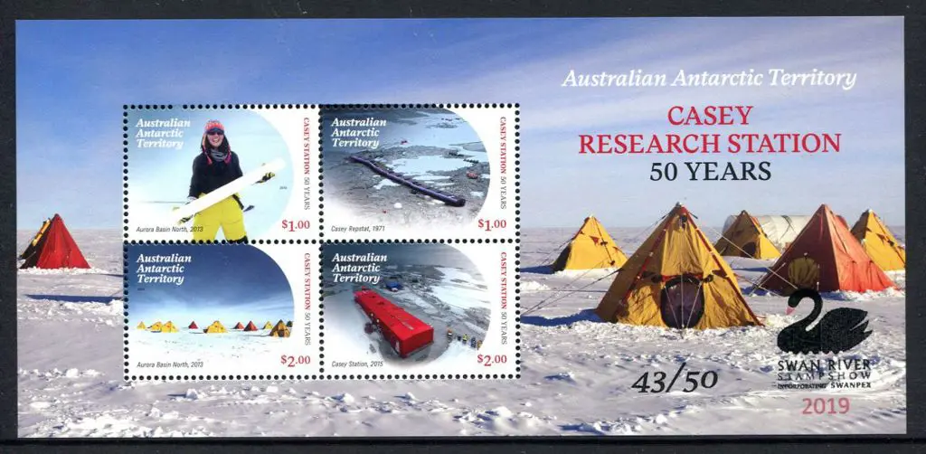 2019 Casey Research Station 50th Anniv M/S ovptd ... Image 1++