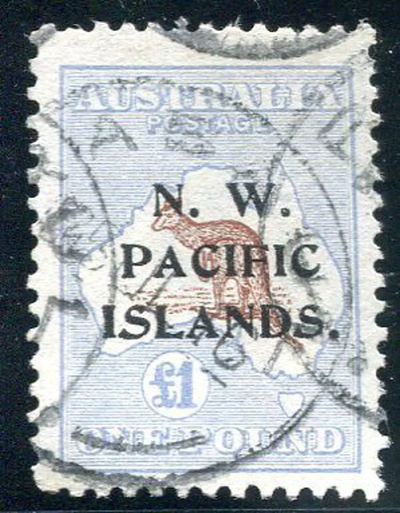 1915 1st wmk £1 brown & ultramarine. F/U with 4 ... Image 1++