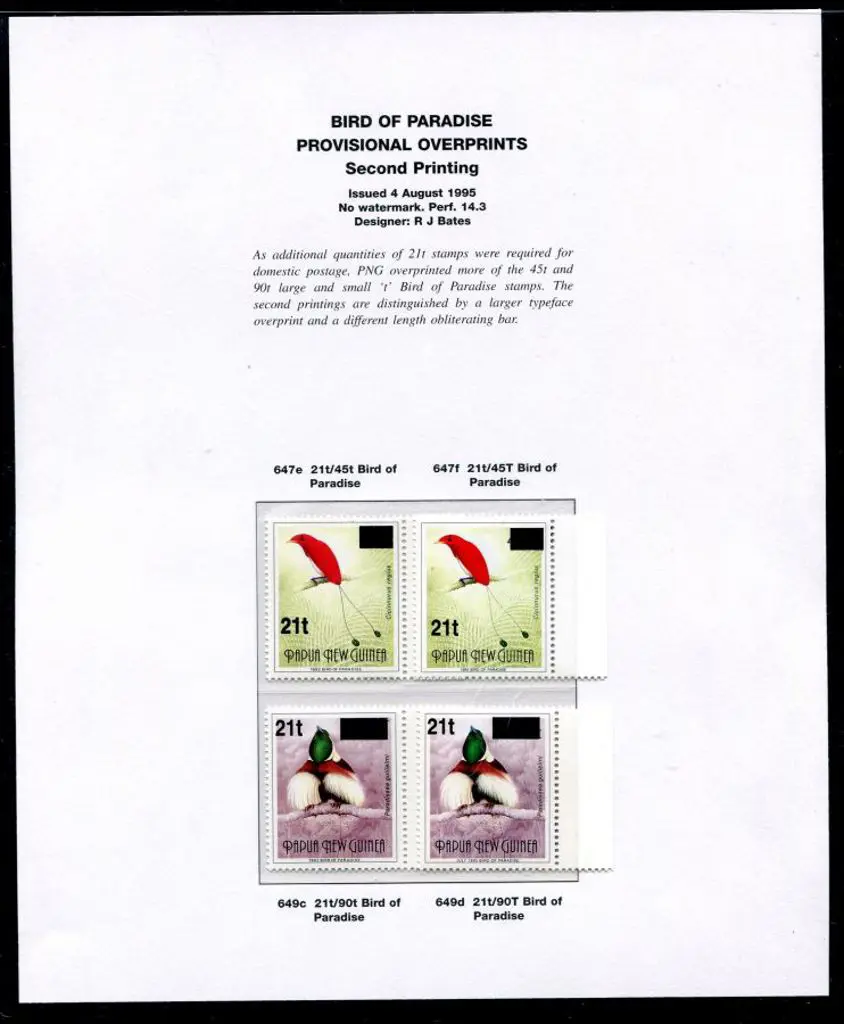 1995 Birds of Paradise set of 4 with 4th August ... Image 1++