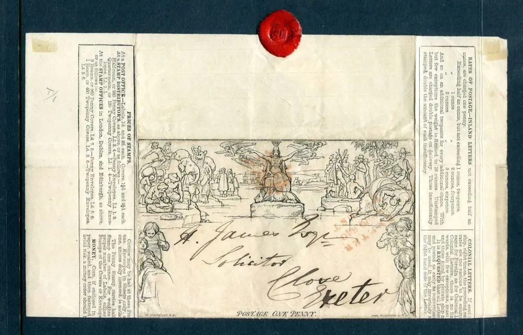 1840 1d black Mulready Letter Sheet with ... Image 1++