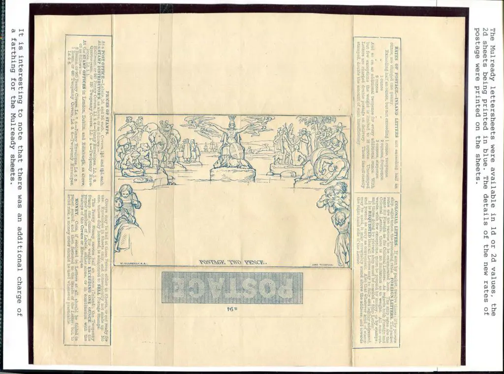 1840 2d blue Mulready Letter Sheet. Unused in very ... Image 1++