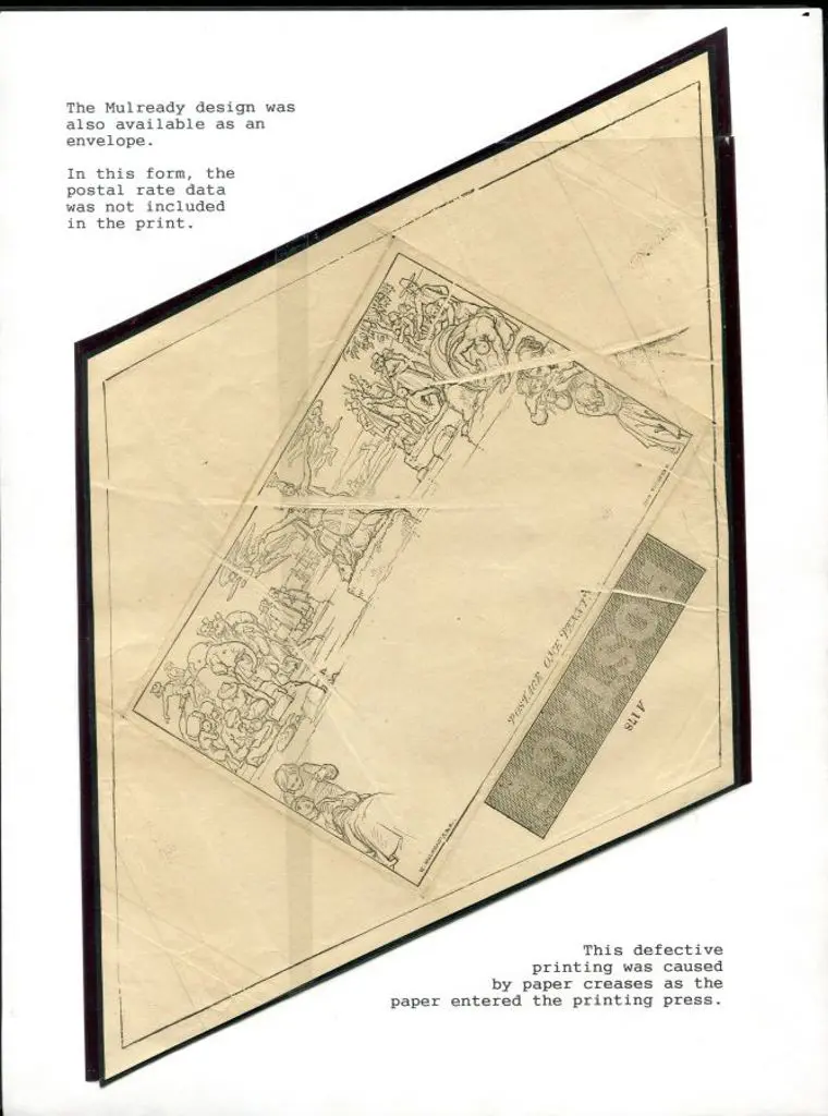 1840 1d black Mulready Envelope. Unused with clear ... Image 1++