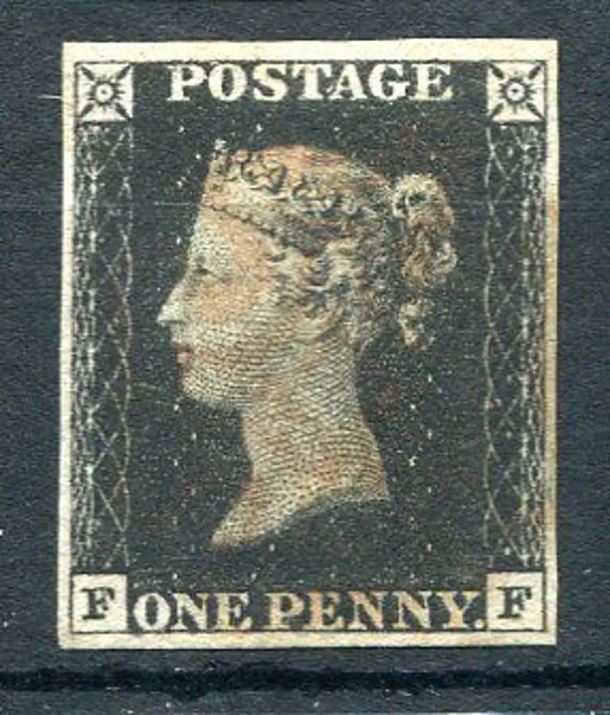 1840 1d black with indistinct red Maltese Cross. ... Image 1++