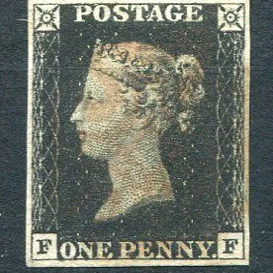 1840 1d black with indistinct red Maltese Cross. ...