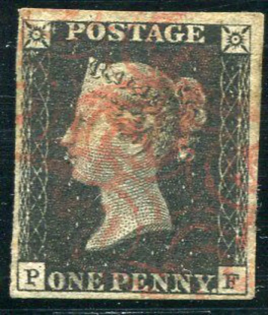 1840 1d black fine used with red Maltese Cross ... Image 1++