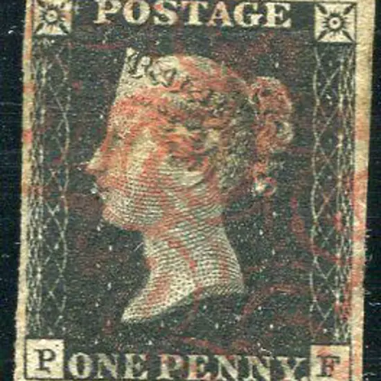 1840 1d black fine used with red Maltese Cross ...