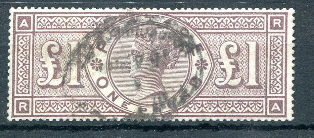 1884 £1 brown-lilac QV, three crowns wmk. Good to ... Image 1++