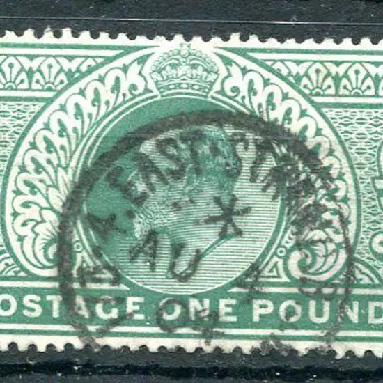 1902/10 £1 dull blue green KEVII with centrally ...