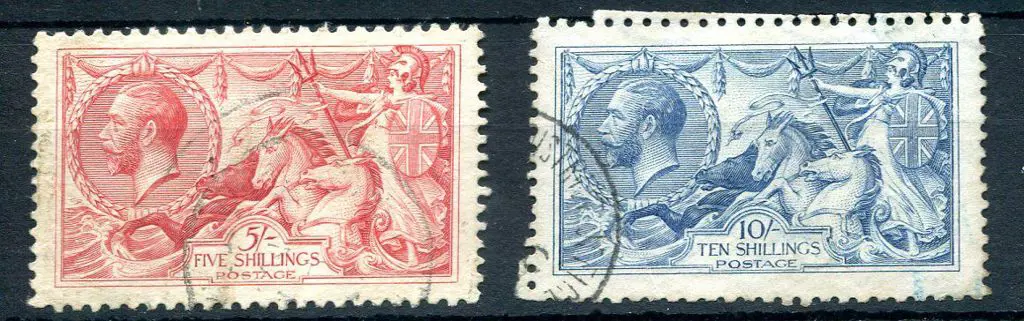 1919 5/- rose Bradbury Wilkinson Seahorse (SG 416, ... Image 1++