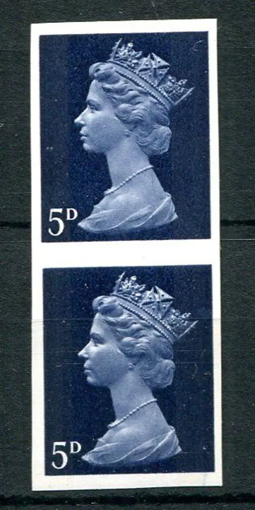 1968 5d royal blue Machin imperforate vertical ... Image 1++