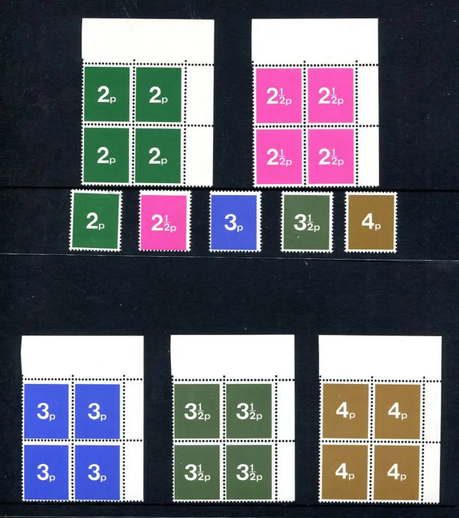 1971 2p-4p set of 5 Post Office Training stamps in ... Image 1++
