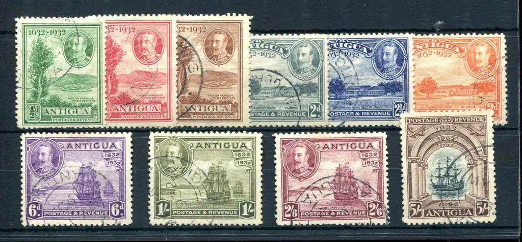 Antigua 1932 Tercentenary set to 5/-. Fine used. ... Image 1++