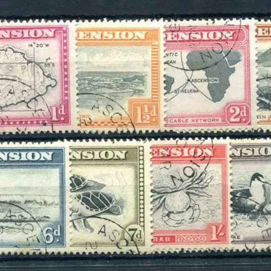 Ascension 1956 QEII Defins to 10/-. Fine used. SG ...