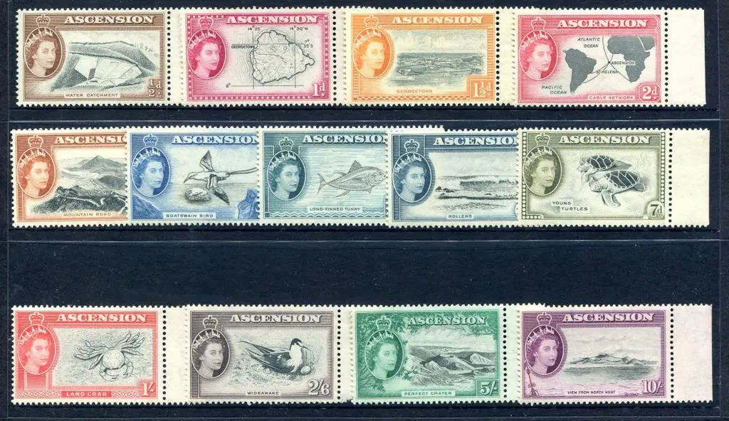 Ascension 1956 QEII Defins to 10/-. All MUH ... Image 1++