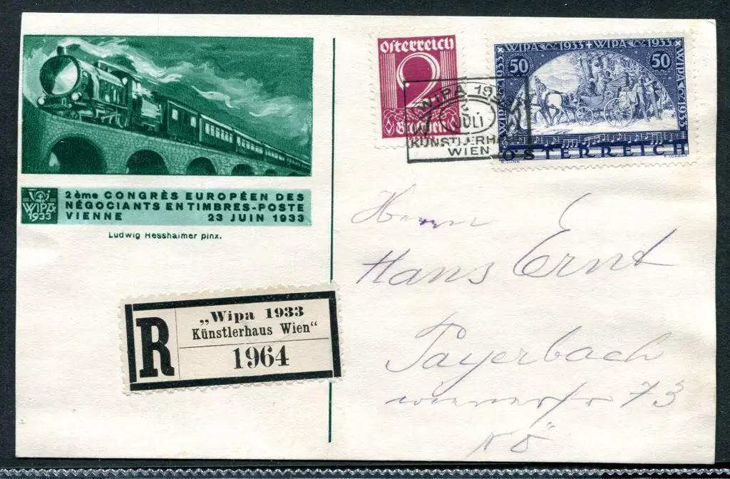 Austria 1933 50g + 50g WIPA (white paper) on ... Image 1++
