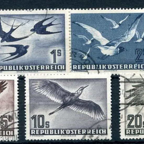 Austria 1950/53 Bird Airmails set of 7 to 20s. ...