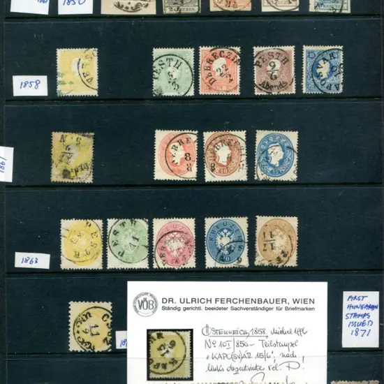 Austria (used in Hungary)1850-1867 Fine used ...